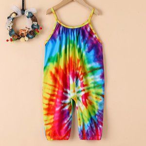 Tie Dye Girls Romper Overall Jumpsuit